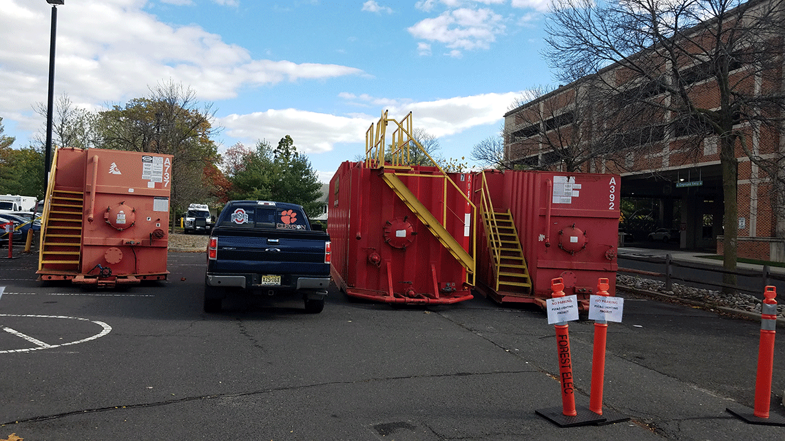 Temporary waste water treatment plants. They were installed in hours, not days, or weeks.